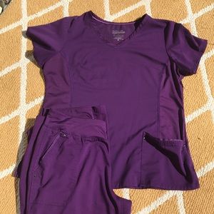 Purple Label Healing Hands Yoga scrub set